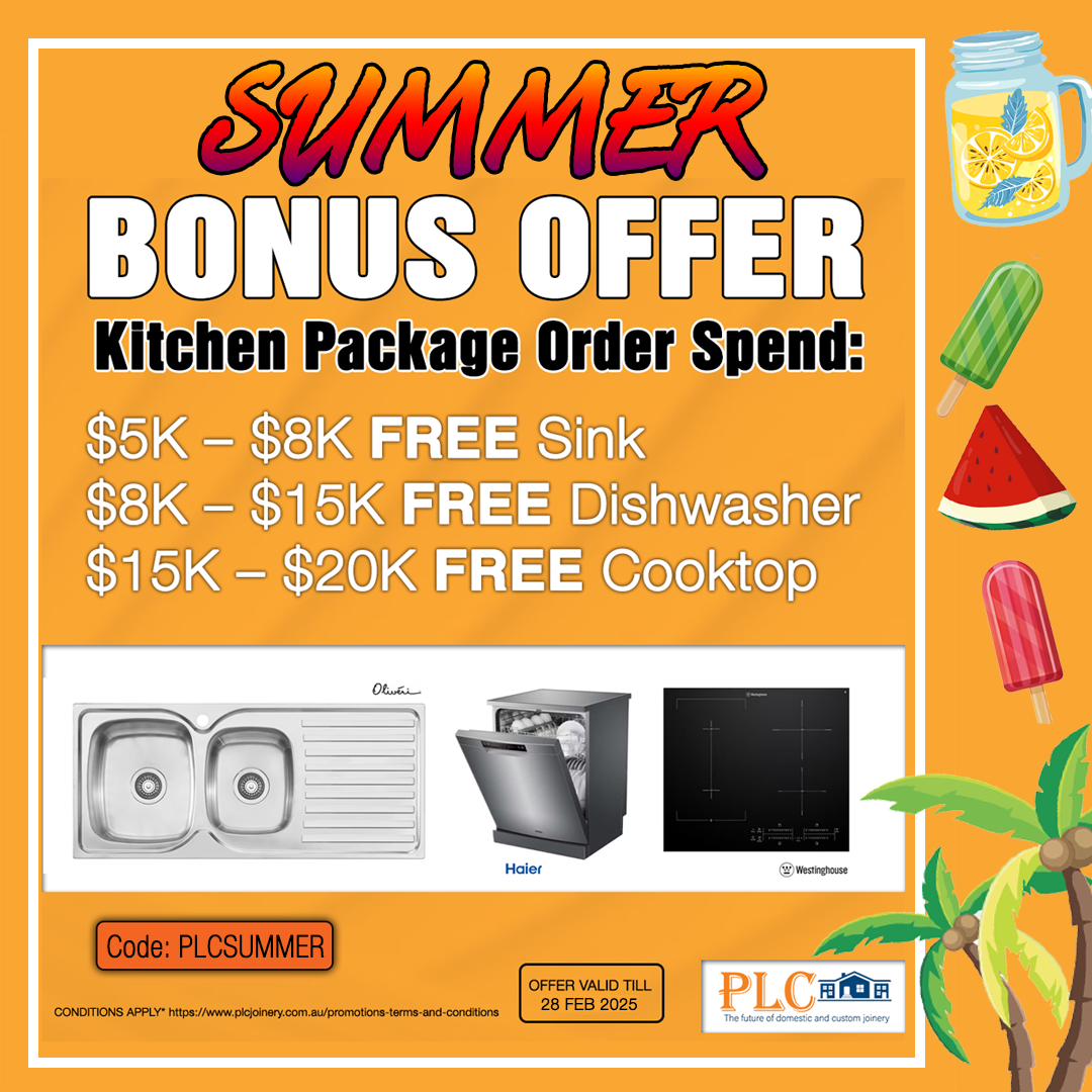 PLCSUMMER free gift if spending new kitchen order summer